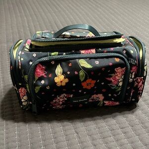 Vera Bradley Floral Cosmetic Bag-dark green